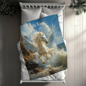 Blue Winged Unicorn Fantasy Nautical Fantasy Horse Fleecedecke