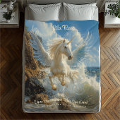 Blue Winged Unicorn Fantasy Nautical Fantasy Horse Fleecedecke