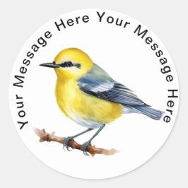 Blue Winged Warbler Runder Aufkleber