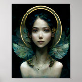 Blue Wings Fairy Fee Fantasy Art Poster (Vorne)