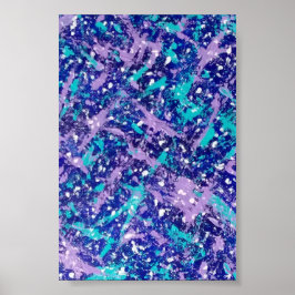 Blue Winter Abstrakt Canvas Print Poster