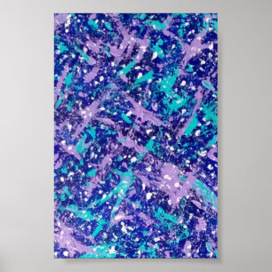 Blue Winter Abstrakt Canvas Print Poster
