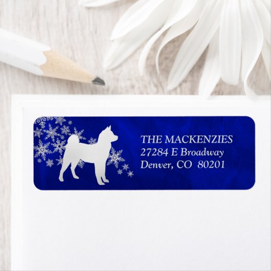 Blue Winter Akita Rücksendeadresse (Insitu)