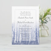 Blue Winter Aspen Birch Trees Wedding Einladung (Stehend Vorderseite)