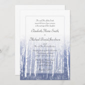 Blue Winter Aspen Birch Trees Wedding Einladung (Vorne/Hinten)