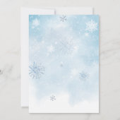 Blue Winter Baby Es ist kalte Außendusche Einladung (Rückseite)
