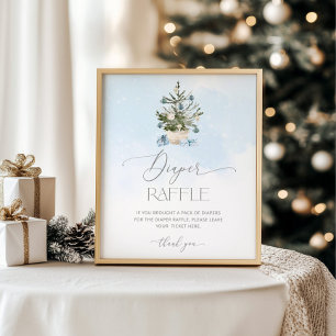 Blue winter Baby ist kalt vor der Windelraffle Poster