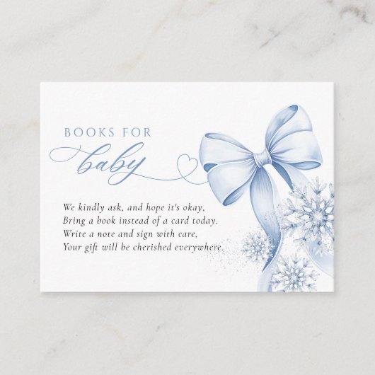 Blue Winter Baby Showbücher für Baby Begleitkarte (Vorderseite)