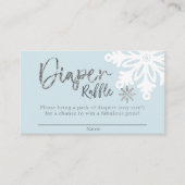 Blue Winter Baby Showdusche Windeln Raffle Ticket Begleitkarte (Vorderseite)