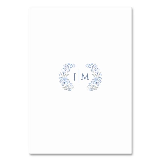 Blue Winter Berries Blume Hochzeit Tischnummern (Rückseite)