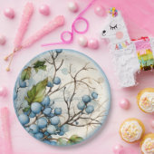 Blue Winter Berries Pappteller (Party)