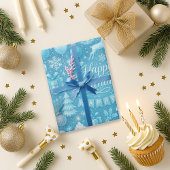 Blue Winter Birthday Geschenkpapier