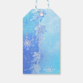 Blue Winter Blätter & Snowflakes Elegante Günstige Geschenkanhänger (Rückseite)