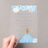 Blue Winter Blonde Hair Princess 16 . Geburtstag Acryleinladungen (Insitu (Handheld))