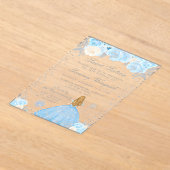 Blue Winter Blonde Hair Princess 16 . Geburtstag Acryleinladungen (Ablage )