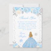 Blue Winter Blonde Hair Princess 16 . Geburtstag Dankeskarte (Vorderseite)