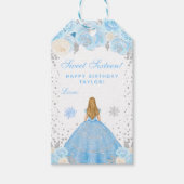 Blue Winter Blonde Hair Princess 16 . Geburtstag Geschenkanhänger (Vorderseite)