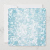 Blue Winter Bokeh Wedding Einladung (Rückseite)