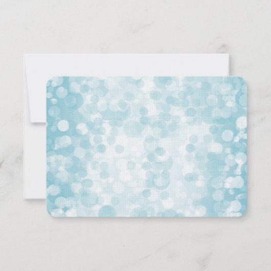 Blue Winter Bokeh Wedding RSVP (Rückseite)