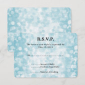 Blue Winter Bokeh Wedding RSVP Karte (Vorne/Hinten)