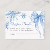 Blue Winter Bow Baby Duschdusche Windelwanne Begleitkarte (Vorderseite)