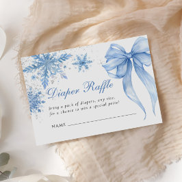 Blue Winter Bow Baby Duschdusche Windelwanne Begleitkarte