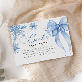 Blue Winter Bow Baby Showbücher für Baby Begleitkarte