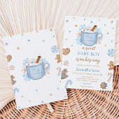 Blue Winter Boy Baby Dusche Einladung