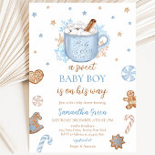 Blue Winter Boy Baby Dusche Einladung