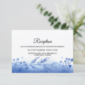 Blue Winter Branches Hochzeitskarten Einladung (Stehend Vorderseite)