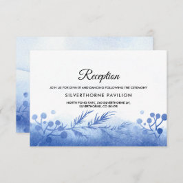 Blue Winter Branches Hochzeitskarten Einladung