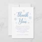 Blue Winter Brautparty Dankeskarte (Vorderseite)