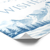 Blue Winter Bridal Shower Advice and Wishes Poster (Ecke)