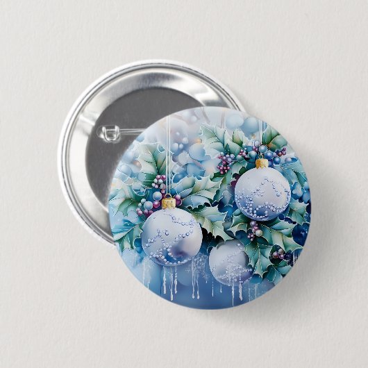 Blue Winter Button (Vorne & Hinten)