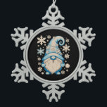 Blue Winter Christmas Gnome Xmas Snow Holiday Schneeflocken Zinn-Ornament<br><div class="desc">Blue Winter Christmas Gnome Xmas Snow Holiday</div>