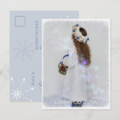 Blue Winter Christmas Postcard Postkarte (Vorne/Hinten)