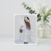 Blue Winter Christmas Postcard Postkarte (Stehend Vorderseite)
