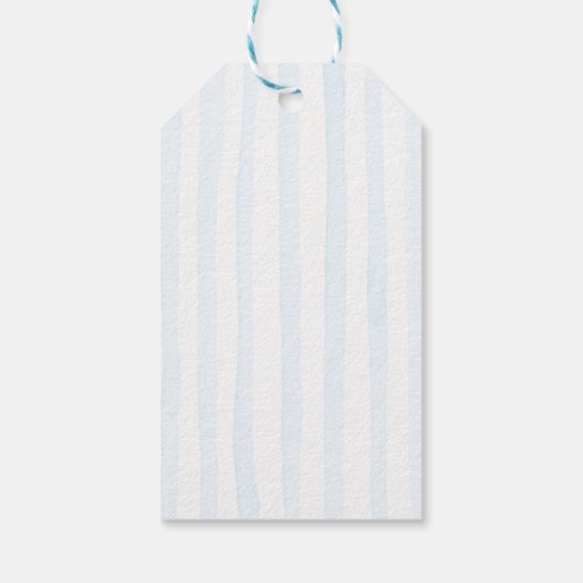 Blue Winter Christmas Tree Baby Shower Geschenkanhänger (Rückseite)