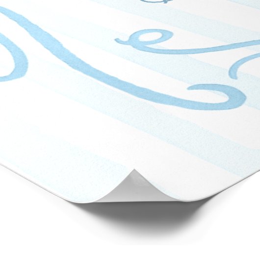 Blue Winter Christmas Tree Baby Shower Welcome Poster (Ecke)