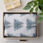 Blue Winter Christmas Tree Gold Star Seidenpapier (Geschenk)