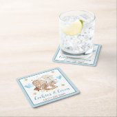 Blue Winter Cookies & Cocoa Baby Shower Rechteckiger Pappuntersetzer (Vor Ort)