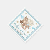 Blue Winter Cookies & Cocoa Baby Shower Serviette (Ecke)