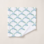 Blue Winter Coquette Coastal Bow Garland Badhandtuch Set (Waschlappen)