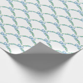Blue Winter Coquette Coastal Bow Garland Geschenkpapier (Ecke)