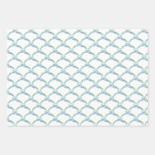 Blue Winter Coquette Coastal Bow Garland Geschenkpapier Set (Vorderseite 3)