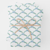 Blue Winter Coquette Coastal Bow Garland Geschenkpapier Set (Beispiel)