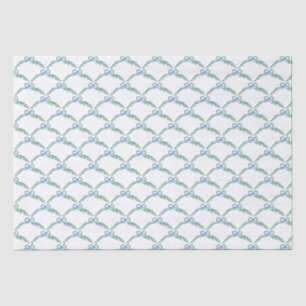 Blue Winter Coquette Coastal Bow Garland Seidenpapier