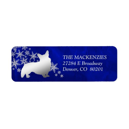Blue Winter Corgi Rücksendeadresse (Vorne)