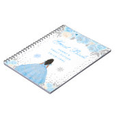 Blue Winter Dark Skin Princess 16 . Geburtstag Notizblock (Linke Seite)