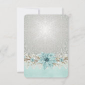 Blue Winter Day Damask Save the Date (Rückseite)